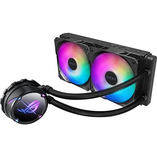 ASUS ROG Strix LC II 240 ARGB オールインワン AIO 液体CPUクーラー 240mm ラジエーター Intel LGA1700 115x/2066 AMD AM4/TR4対応 120mm 4ピン PWM アドレス可能 RGBラジエーターファン 2個