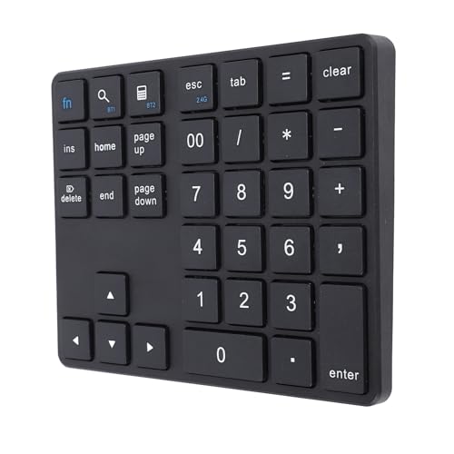 Jectse ノートパソコン用テンキー、ワイヤレスBT5.0 BT3.0テンキーパッド、35キー付き、幅広い互換性、長い待機時間、ABS素材、タイプC充電、10メートルの動作距離、、、OS X、スマートフォン用 (BLACK) Jebo41huwad7-12
