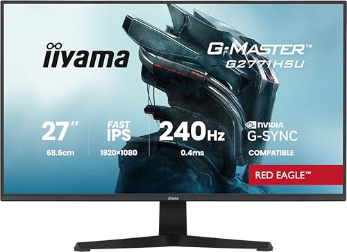 ASUS iiyama G2771HSU-B1-27 IPS、1920x1080/240Hz、2H1DP、USB-Hub。