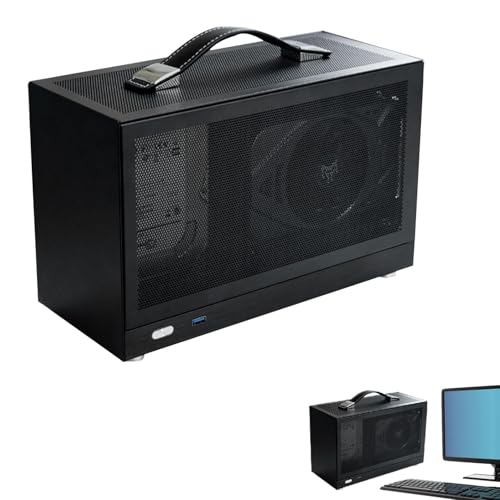 ポータブル ITX コンピュータ - アルミニウム ミニ シャーシ、コンパクトで軽量なデザイン、耐久性のあるオープン フレーム構造、持ち運びが簡単 |旅行、オフィスセットアップ、DIY スタジオ、デスクトップ構築用の小型 PC ゲーム PO6MAU223Y7BXB479I