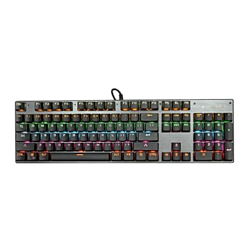 Loigohon メカニカルキーボード ゲーミング 有線 バックライト アルミパネル – RGB 照明 人間工学 レイアウト オフィス ゲーム 9PVSSDMHO