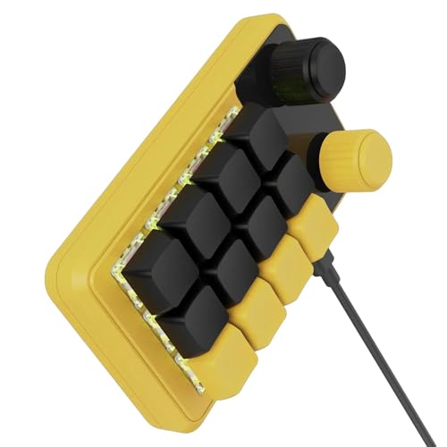 APGLSXY 人間工学に基づいた 12 キー ゲーミング マクロ ライト付きキーパッド、カスタマイズ可能なホットキー、タイプ C ケーブル ホットスワップ可能なスイッチ キーボード