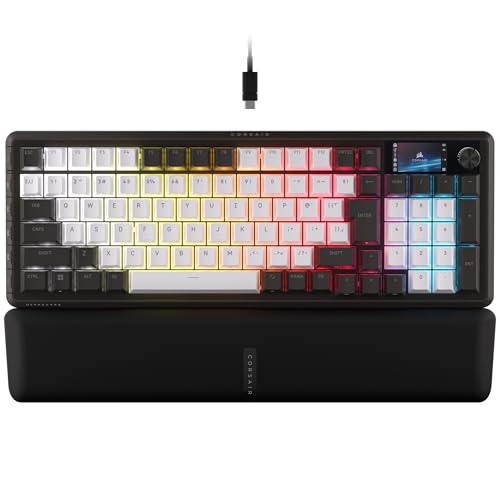 DHKING CORSAIR VANGUARD 96 ゲーミングキーボード 96% 配列 メカニカル – MLX Plasma リニアスイッチ、LCDスクリーン、Flashtap SOCD, 8000Hz、Elgato Stream Deck 連携 – 日本語配列 – デュアル・トーン CH-91E921E-JP