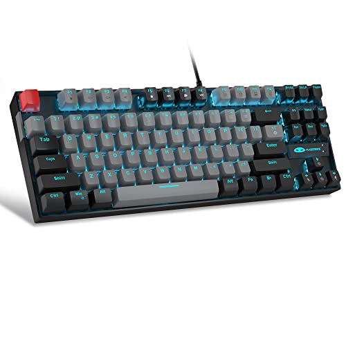 MageGee 75%メカニカルゲーミングキーボード ブルースイッチ LEDバックライト 87キー コンパクト TKL 有線コンピューターキーボード Windows ノートパソコン PC ゲーマー用 - グレー/ブラック