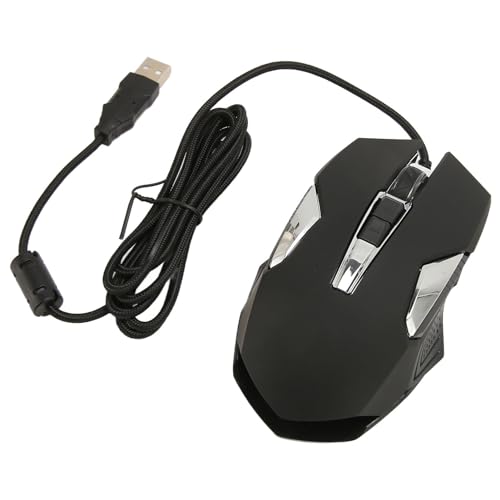 JDGHALU USB ゲームマウス 調整可能 7200 DPI RGB ゲーミングマウス サイレントプログラマブル バックライト モード PC用 8 (黒)