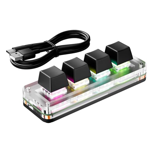 Tertioi 効率性を高める 4 ボタン Macropad プログラム可能な小型キーボード 幅広い互換性とポータブルなデザイン Macropad