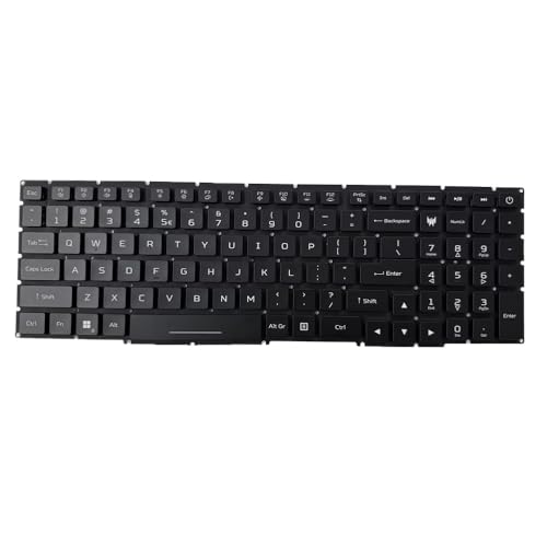 キーボード RGB バックライト付き キーボード に適合する ACER Predator Helios 16 PH16-72-9110 NH.QNZAA.002 英語（米国）黒カラフルなバックライト 対応ノートパソコン US2 PH16-72 Keyboard US 2