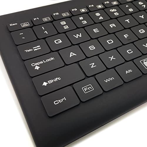 DSI 消毒可能 防水 シリコン 医療用キーボード 660BL (ブラック) KB-JH-IKB660BL