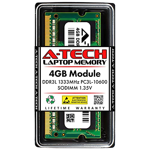 A-Tech 4GB RAM Dell Latitude 3150ノートパソコン用 | DDR3/DDR3L 1333MHz SODIMM PC3L-10600 メモリアップグレード