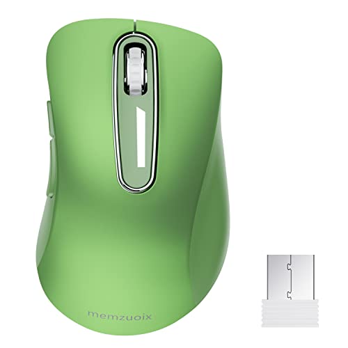memzuoix ワイヤレスマウス 2.4GHz 人間工学デザイン 長時間使用で疲れにくい 1400DPI 高精度光学トラッキング 即挿即用 USB レシーバー付属 5ボタン PC ノー トMacBook Chrome OS 対応、レッド