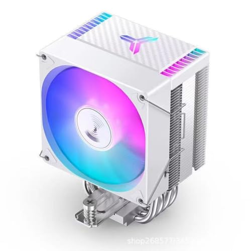 CORDOL ブラック CPU クーラー 4 本ニッケルメッキ銅管 9cmARGB 同期照明 PWM 回転数調整 防振低騒音ミニケース対応放熱装置具体的な製品寸法については寸法図をご参照ください (ホワイトカラーバージョン（自動点灯制御不可）,1)