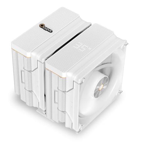 Ocypus Iota A62 WH CPUクーラー 高性能デュアルファン 6本の銅製ヒートパイプ付き 2つ 120mm FDB PWM 静音ファン搭載 空冷 クーラー am4 am5 冷却 CPU cooler エアクーラー TDP 260W Air Iota A62 WH