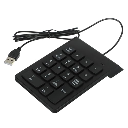Cemaystic 黒色 19 キー有線テンキー – USB 接続、人間工学的レイアウト、会計・金融業務用ポータブルキーボード