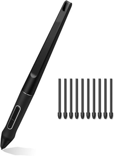 TALTAW スタイラスデジタルペン ペン先10本 Huion Kamvas 13、22 Plus、24ドローイングモニター用 - バッテリーフリー、8192圧力感度 PW517