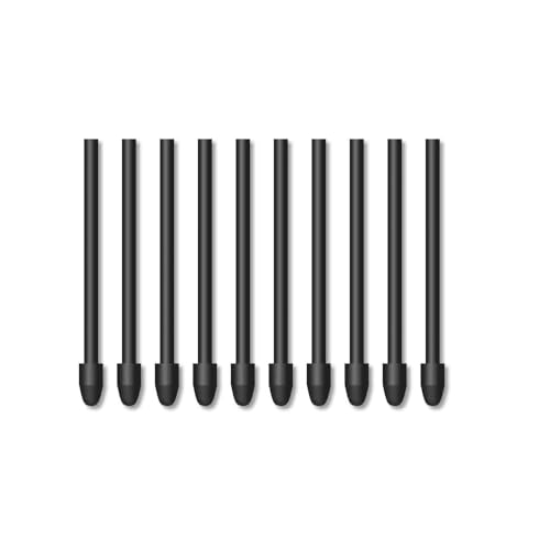LckCryspho 10個パック 交換用ペンチップ、for Huion PW517 との互換性あり、耐久性素材 黒色 詰め替え芯 簡単取り付け 液タブ用 Kamvas 12/13/16 2021/22/22 Plus 対応 R881Z