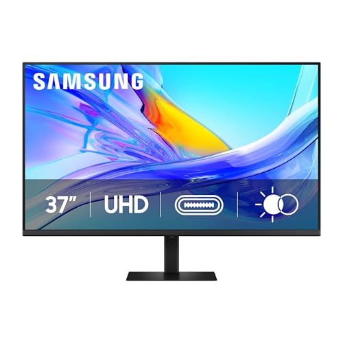 サムスン Samsung 37インチ ViewFinity S8 (S80UD) 4K UHD HDR10 モニター、USB-C、高さ調節可能な人間工学スタンド、KVMスイッチ内蔵、高度なアイケア、LS37D800UANXZA、2025