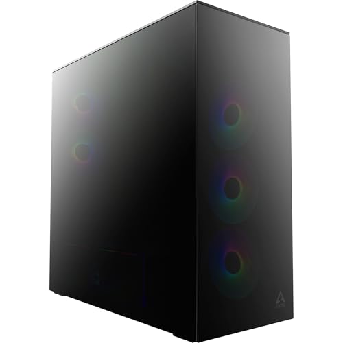 ARCTIC Xtender (ミラーブラック) - 、ミラーガラス、2 x 420 mmラジエーターサポート、フルタワー、ビッグタワー、E-ATX、5X A-RGBファン搭載済み - ブラック ACPCC00018A