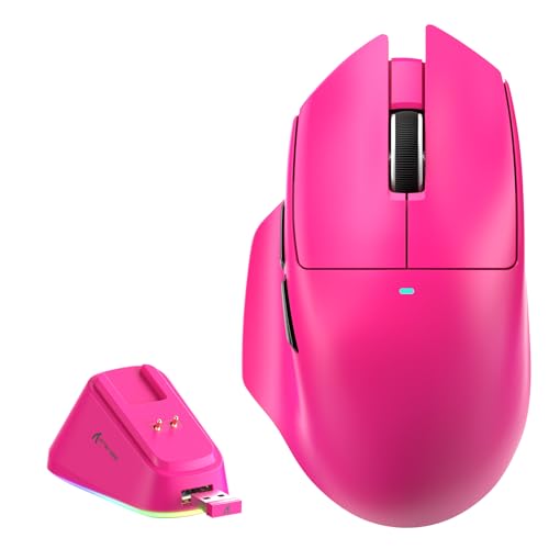 ATTACK SHARK V6 ゲーミングマウス 3モード ワイヤレス Bluetooth/2.4GHz/有線 軽量 65g超軽量 BK52820 高性能チップ搭載 PAW3311光学センサー最大25,000 DPI 40G加速度 磁気充電ドック付属 微動スイッチ1億回耐久 プロゲーマー及びハイエンドユーザー向け 技術基準適合証明番号：219-259562（ローゼ）