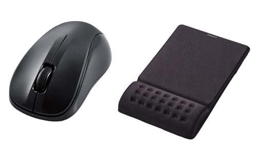 エレコム 【リストレストセット】 エレコム ワイヤレスマウス Bluetooth 3ボタン Sサイズ 抗菌 ブラック M-BY10BRKBK