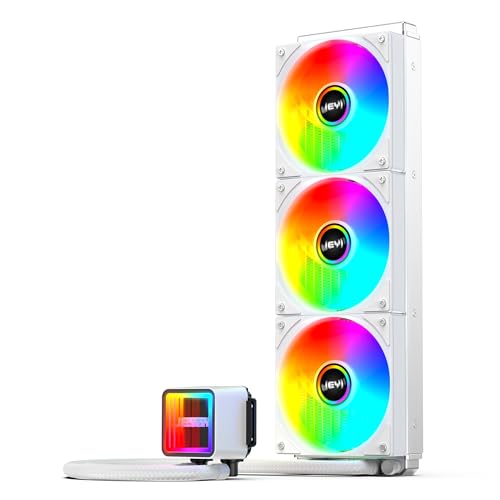 JEYI iArcticStorm 360 ウォータークーラーホワイト、デスクトップ ARGB AIO 液体CPUクーラー、Intel & AMD TDP 280W、インフィニティミラー効率的なPWM制御ポンプ、AMD Ryzen AM5|4、Intel LGA 1851|1700など。