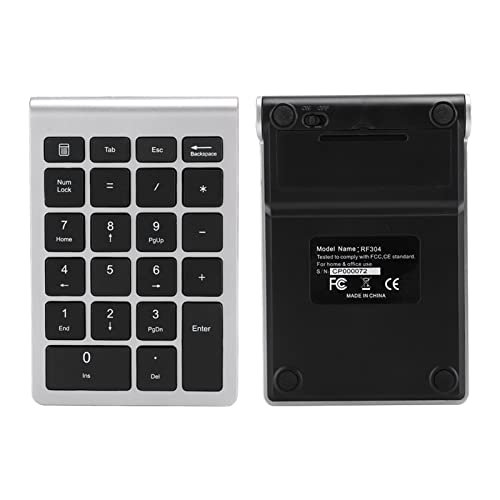 Ailgely RF304 22キー テンキー USB 2.4G ミニキーボード レシーバー付き シルバー ブラック アイアン グレー ローズゴールド XP Vista 7/8/10ユーザーに最適 (シルバーブラック) Ailgely3x65ki4msz-11