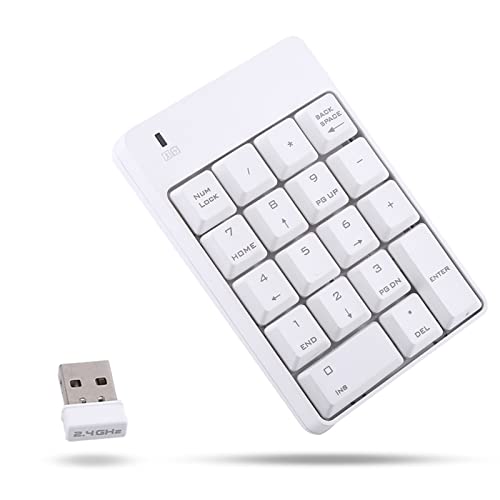 Yoidesu ナンバーパッド USBテンキー 18キー ミニ ポータブル データ入力 ナンバーパッド ノートパソコン デスクトップ PC コンピュータ用 (ホワイト) Yoidesuy9uhza1in7-02