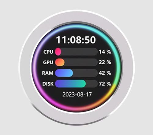 WaveShare 2.8インチUSBモニターウォータークーラースクリーンPCケースセカンダリスクリーンデスクトップRGBアンビエントスクリーン480x480解像度IPSパネル、音楽スペクトラム分析機能ダイナミックテーマエディタをサポート、シルバー。 5b343b54-fec5-4e09-bcc0-855614b3596c