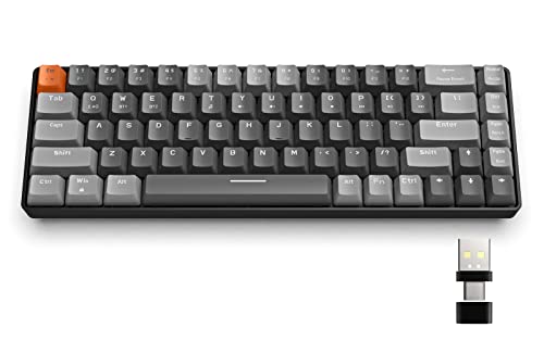 MAGIC-REFINER RK68 60%ワイヤレスメカニカルキーボード Bluetooth 5.0/2.4GHz デュアルモード2イン1レシーバー コンパクトな68キーホットスワップ可能なゲーミングキーボード リニアレッドスイッチ PC Mac Xboxスマートフォン用
