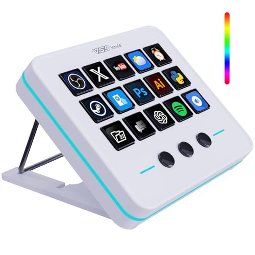 VSDINSIDE マクロキーパッド、ストリームコントローラーデッキゲームストリーミングショートカットキーボード、18個のプログラム可能なキー カスタマイズ可能なビジュアルAIパッド USBサウンドボード OBS、YouTube、デスクオフィスセットアップ、ノートパソコン、PC、Mac用 VSD M18