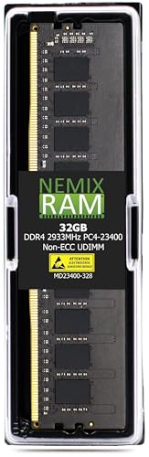 NEMIXRAM NEMIX RAM 32GB (1X32GB) DDR4 2933MHZ PC4-23400 2Rx8 1.2V CL21 288ピン ノンECCバッファード UDIMM デスクトップPCメモリ Samsung M378A4G43AB2-CWE対応