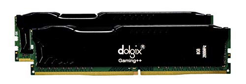 Dolgix Gaming++ 16GB (8GBx2) DDR4 2666MHz DRAM デスクトップゲームメモリ CL16 DZR2K8GD4-26 (レッド) (ブラック)