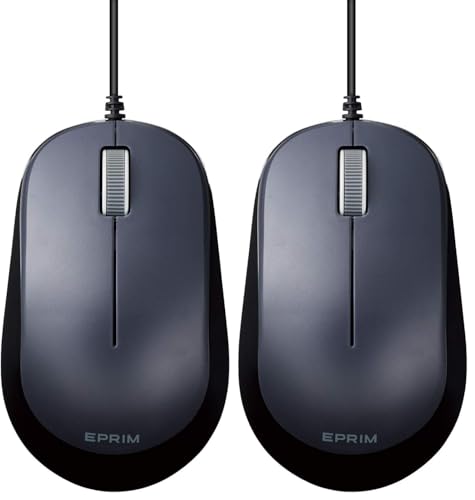 ELECOM エレコム マウス 有線 Mサイズ 3ボタン BlueLED EPRIM ブラック M-Y8UBXBK