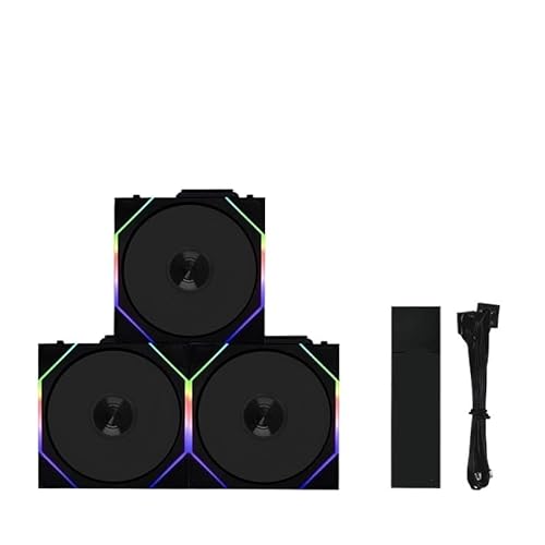 互換性があるコントローラー付きワイヤレス120mmトリプルファンキット、A-RGB同期PC冷却ファンセットに対応(Standard Blade Black) CICFUADIN-A6567C86