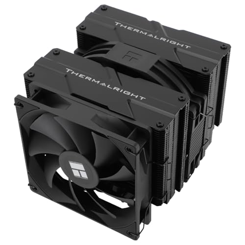 THERMALRIGHT Peerless Assassin 140 ブラック CPUエアクーラー 6本のヒートパイプ デュアルPWMファンとダブルタワー、158mm高CPU冷却 トップカバー付き、AM4/AM5、Intel LGA 1851/1700/1150/1151/1200用。 Peerless Assassin 140 Black