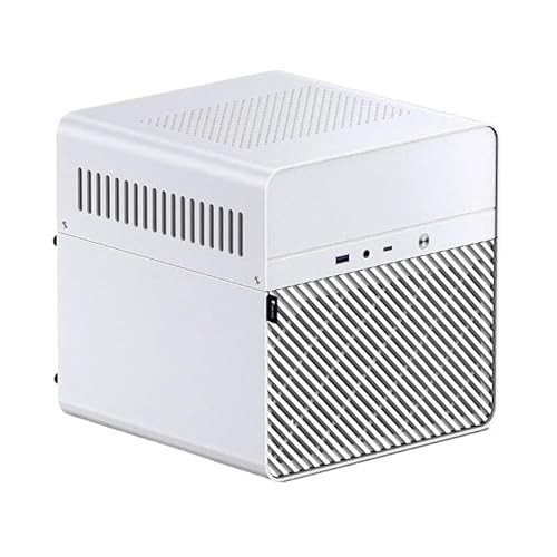 アルミニウム Mini ITX 、5 つのドライブベイを備えたデスクトップオフィスシャーシと互換性があり、SFX 電源と単一の 120mm 冷却ファンに適合します。(WHITE) CICFUDIID-B5BF627E