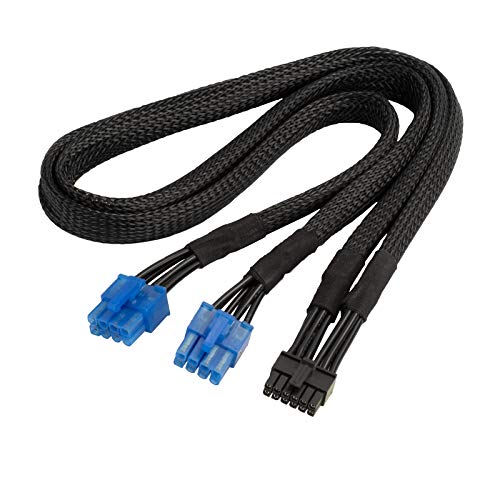 SilverStone Technology PP12-PCIE 2 x PCIe 8ピン(PSU)から12ピン(GPU)電源ケーブル 第2世代モジュラーPSU用 SST-PP12-PCIE
