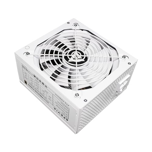 Apevia ATX-PR850W-WH PCIE 5.0 & ATX 3.0 プレステージ 850W 80+ ゴールド定格、PCIE 5.0 / Gen 5 12VHPWRコネクタ、アクティブPFC ATX ゲーミング電源 ホワイト