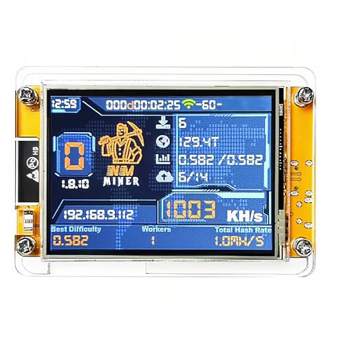 BeLuckyMan ビットコインマイナー 1000kh/s ハッシュレート 2.8インチスマートディスプレイ USB プラグアンドプレイ ビットコイン宝くじマイナー ミニソロマイナー 暗号通貨マイニングマシン BeLuckyMan NM V2