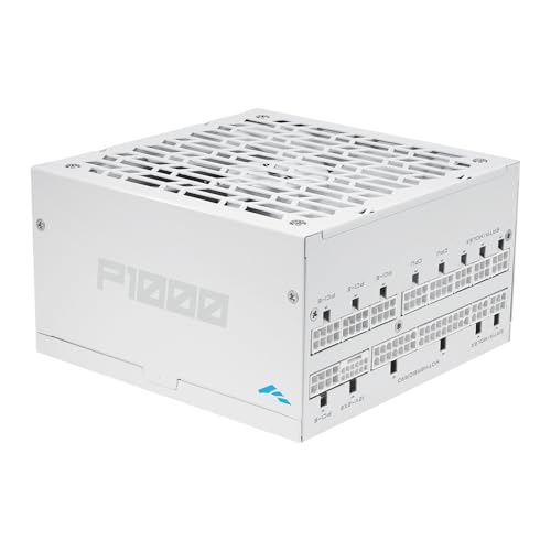 SAMA P1000 1000W プラチナ電源 – フルモジュラー ATX 3.1 PSU | PCIe 5.1 & 12V-2x6対応 | 80 Plus & Cybenetics プラチナ効率 | ゼロ RPM 低ノイズ | 超静音 140mm FDBファン – ホワイト P1000-WHPFF001-US