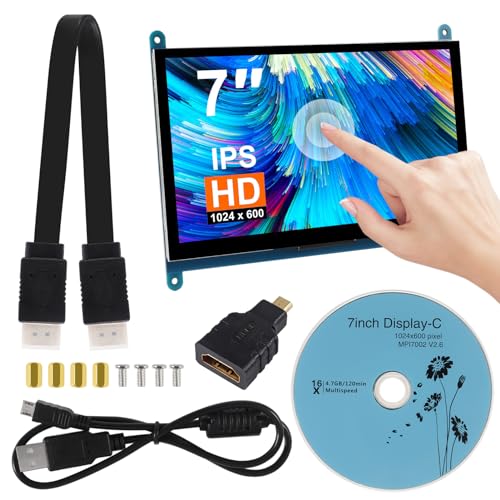 XIITIA 7インチ IPS タッチスクリーンディスプレイ 1024×600 静電容量式スクリーン HDMI HDスクリーン フルビューカラー LCD液晶スクリーン Windows 10 8 7用 BBブラックなど