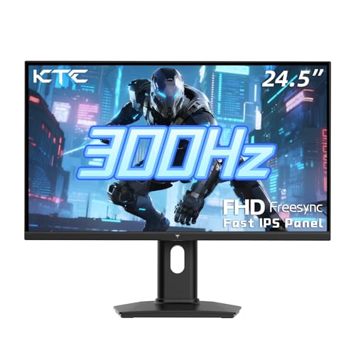 KTC 24.5インチ 300Hz ゲーミングモニター - IPS PCモニター 高速FHD 1080P ゲーミング 1ms アダプティブ同期 HDR 240Hz ゲーマーモニター DisplayPort 1.4 x 1、HDMI 2.0 x 2、119% sRGB、アセンブリ H27T27