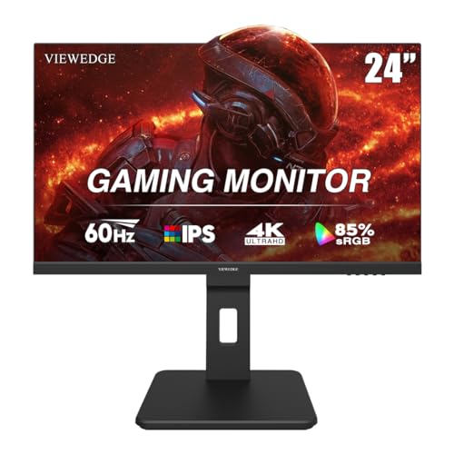 Viewedge 24インチ 4K 60Hz コンピューターモニター 5ms UHD 2160p IPS モニター Type C HDMI DPポート 内蔵スピーカー 垂直モニター対応 壁取り付け CS24UP