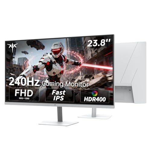 KTC 24インチ 240Hz ゲーミングモニター FHD 1080p PCコンピュータモニター 高速IPSパネル付き 1msアダプティブ同期 HDR400 116%sRGB HDMI/DP/USB2.0ポート チルト調整 VESA アイケア ホワイト H24F7