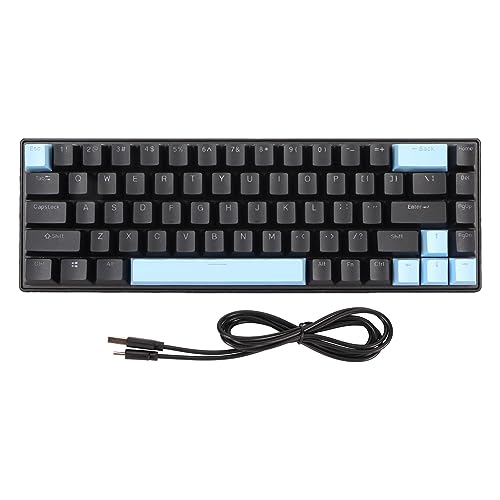 xuuyuu コンピュータキーボード、Nキーロールオーバー 68キー プラグアンドプレイゲーミングキーボード USB有線接続 ブルースイッチ (ブラックブルー) xuuyuuxe420okrn3-12