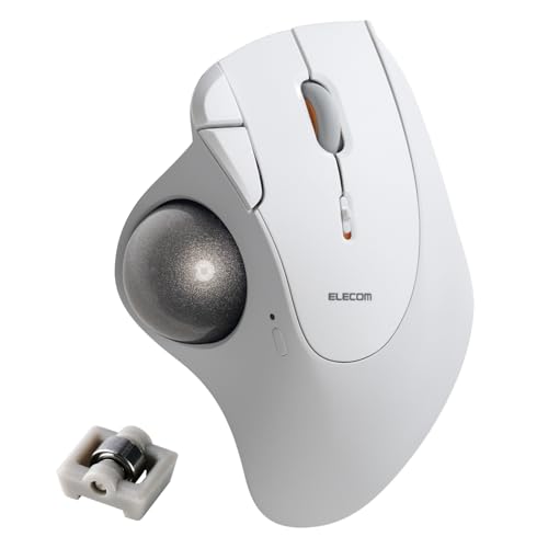 エレコム ワイヤレス トラックボール マウス IST PLUS (アイエスティー プラス) ベアリング Bluetooth×2 無線2.4GHz×1 マルチ接続 Windows/mac/iPad/Chrome/Android ホワイト M-IT11MRSAWH