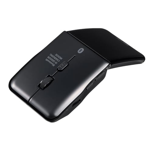 SANWA SUPPLY 薄型マウス Bluetooth 無線 ワイヤレス 折りたたみ 静音 5ボタン 戻る 進む USB-C充電式 マルチペアリング 持ち運び コンパクト サイドボタン 400-MAB1205