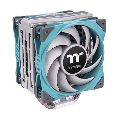 Thermaltake TOUGHAIR 510 180W TDP クーラー ターコイズエディション、Intel/AMD ソケット(LGA 1700/1200)、デュアル120mm 2000RPM 高静圧PWMファン 高性能銅ヒートパイプ付き CL-P075-AL12TQ-A