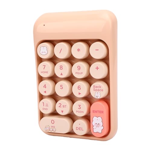 Luocute ワイヤレステンキー、ソフトで静かなキーストロークと人間工学に基づいたキャップを備えた18Bluetoothテン、ラップト、デスクトPC、会計、財務データ入力用 (ミルクティーカラー) Luvj68bkuhzw-12
