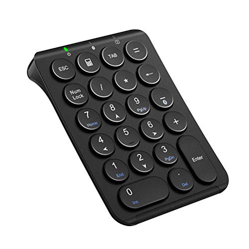 iClever テンキー Bluetooth ワイヤレス 数字 キーボード パンタグラフ式 超薄型 Tabキー付き ブルートゥース 無線 ナンバーパッド Type-C充電 左手デバイス 片手デバイス ショートカットキー Windows/iOS/Android対応 IC-KP08 (ブラック)