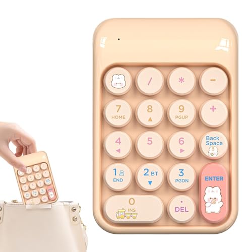 Jvjggag ワイヤレス番号キーパッド、18キー漫画テンキー| 2.4G数字パッド、財務会計、事務、仕事、勉強、ラップトップPC用。 SPIKYLPC7PB3PVCH1RN5
